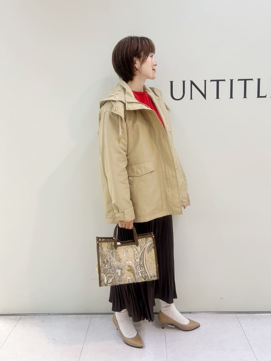 Mikiさんの「UNTITLED｜【シワ知らず/ウエストゴム】スエード風プリーツスカート」を使ったコーディネート