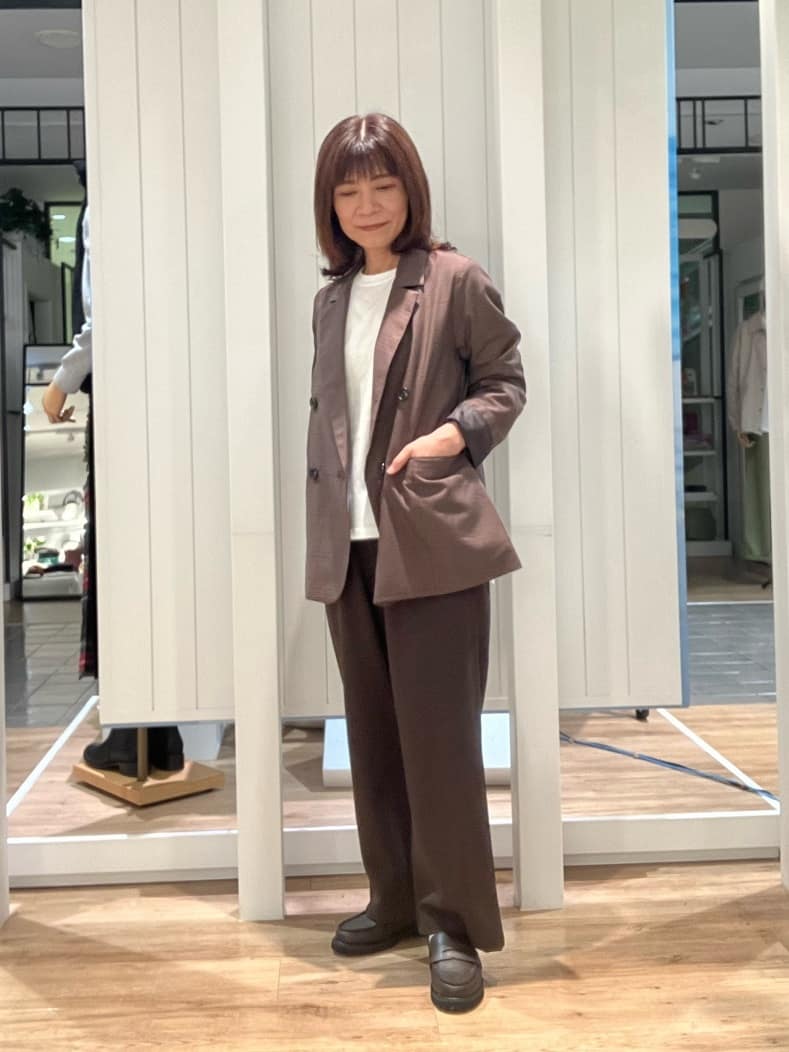 Fujitaさんの「Dessin｜【洗える】ダブルブレストジャケット」を使ったコーディネート