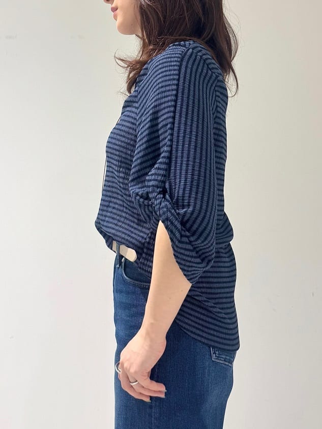 そんさんの「INDIVI｜【UVケア／吸汗速乾】凹凸素材ねじり袖トップス」を使ったコーディネート