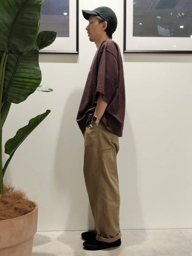 takutoさんの「THE SHOP TK｜配色刺繍6分袖Tシャツ 【ビッグシルエット／洗濯機OK】」を使ったコーディネート