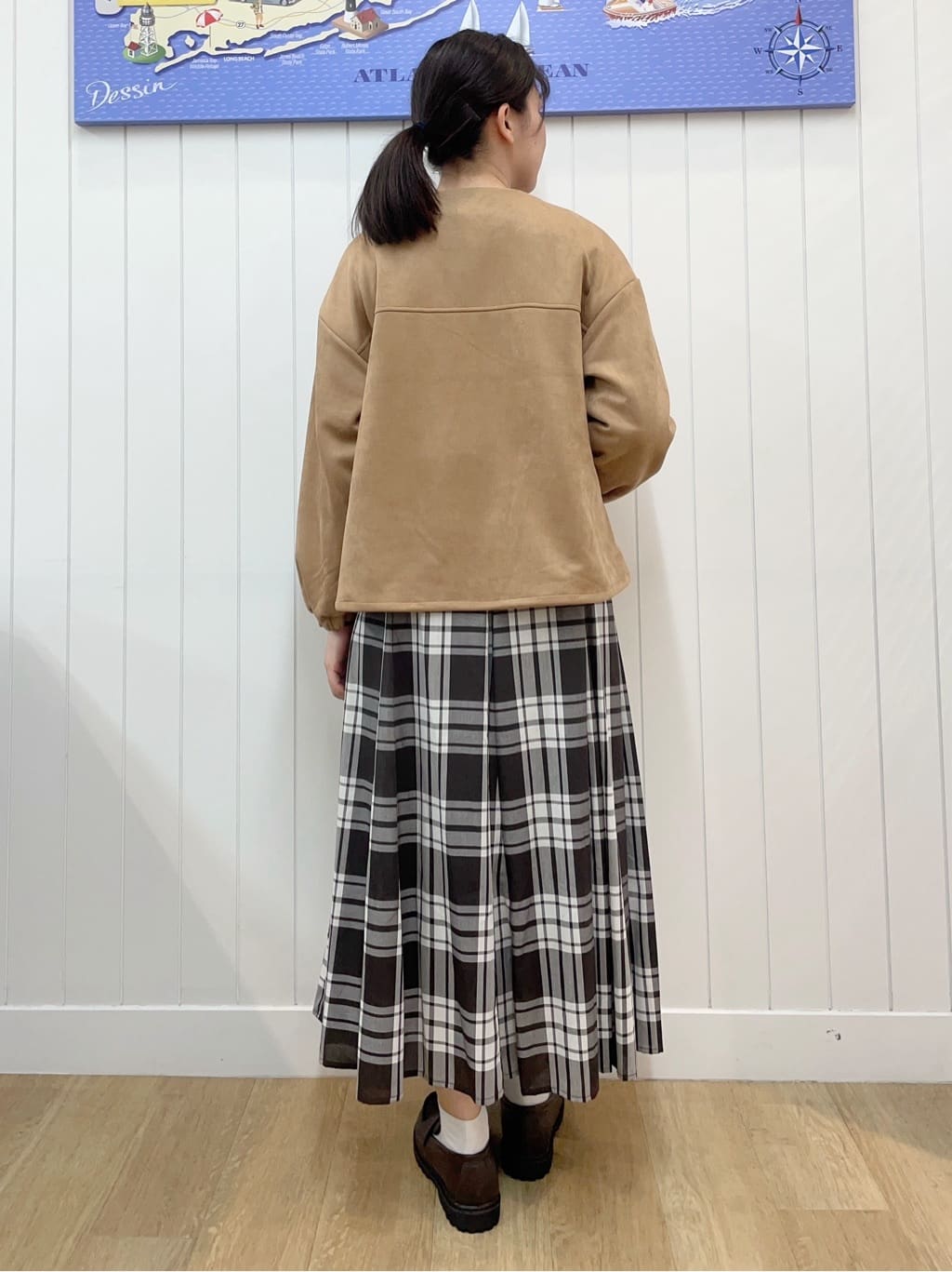 Mayaさんの「Dessin｜【ウエストゴム/洗える】映えチェック柄スカート（XS~L）」を使ったコーディネート