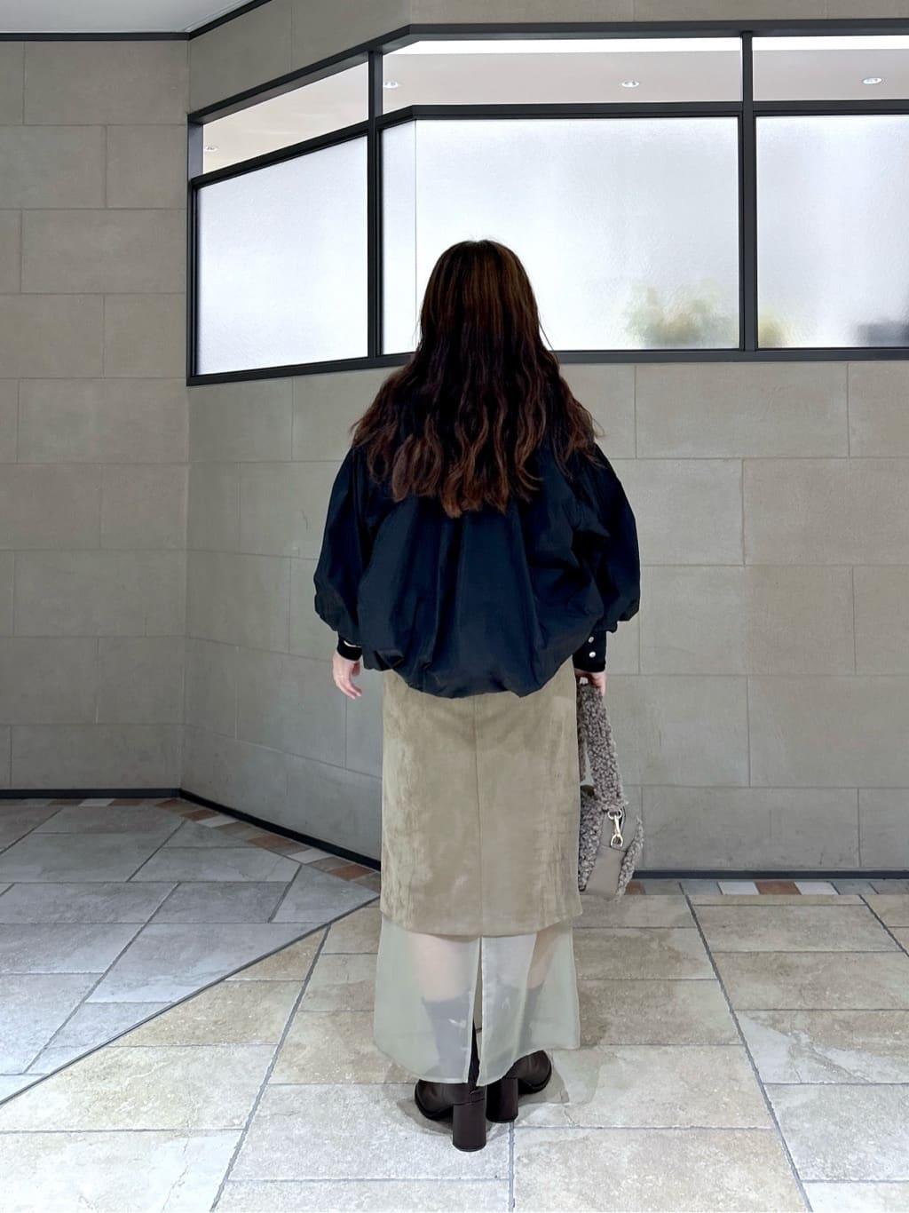 よねさんの「INDIVI｜バルーンナイロンブルゾン」を使ったコーディネート