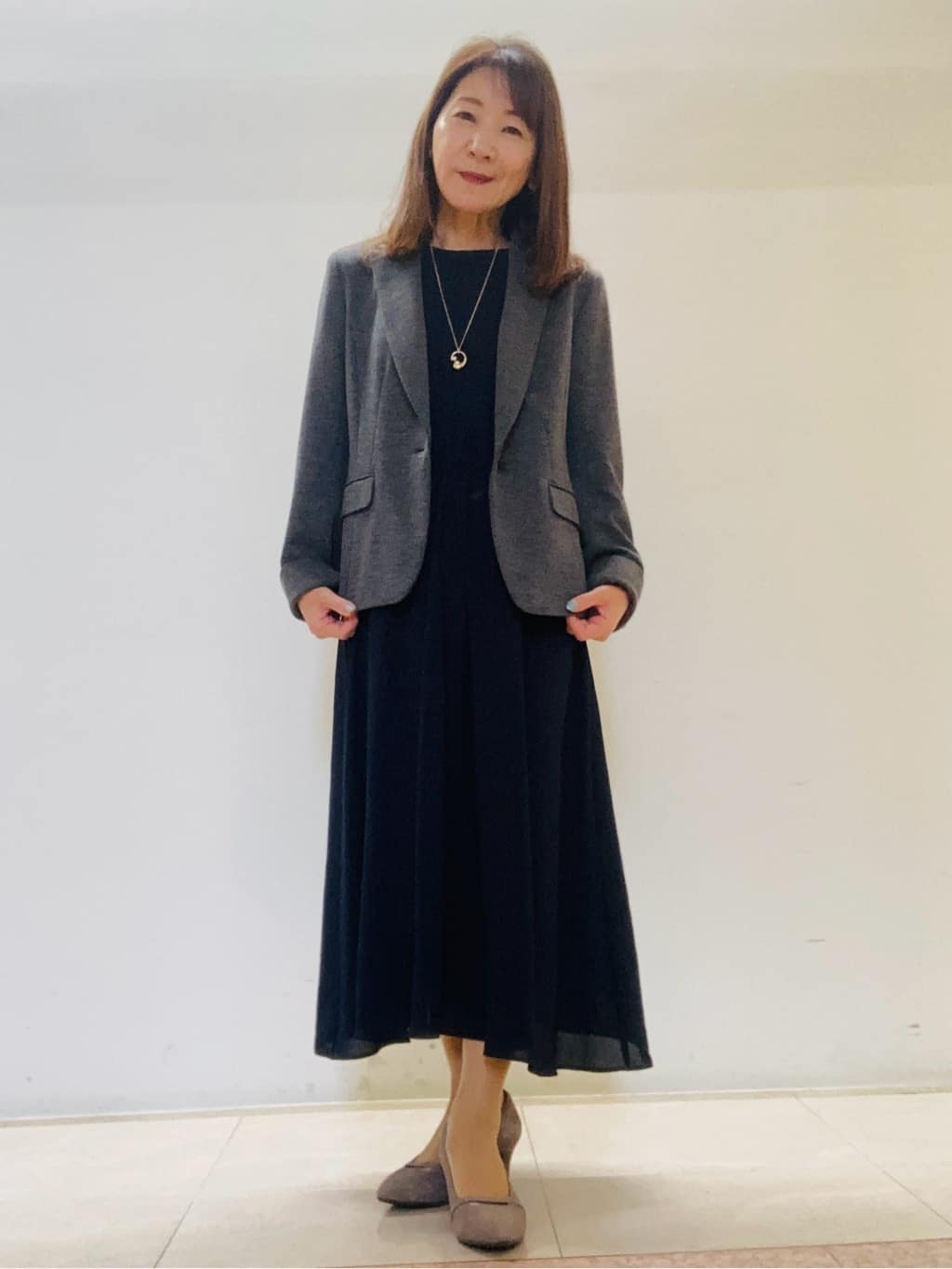 kurodaさんの「Reflect｜【吸水速乾／防しわ】シルキープリーツワンピース」を使ったコーディネート