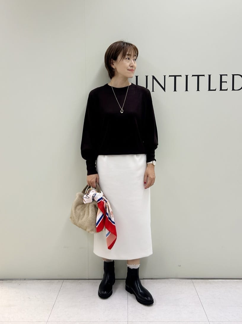 Mikiさんの「UNTITLED｜【8色展開／コンパクト丈】レーヨン混 コクーンニット」を使ったコーディネート