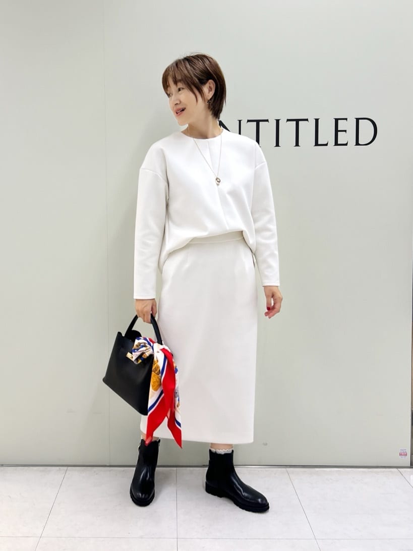 Mikiさんの「UNTITLED｜【セットアップ可/洗える/ウエストゴム】ダンボールジャージスカート」を使ったコーディネート