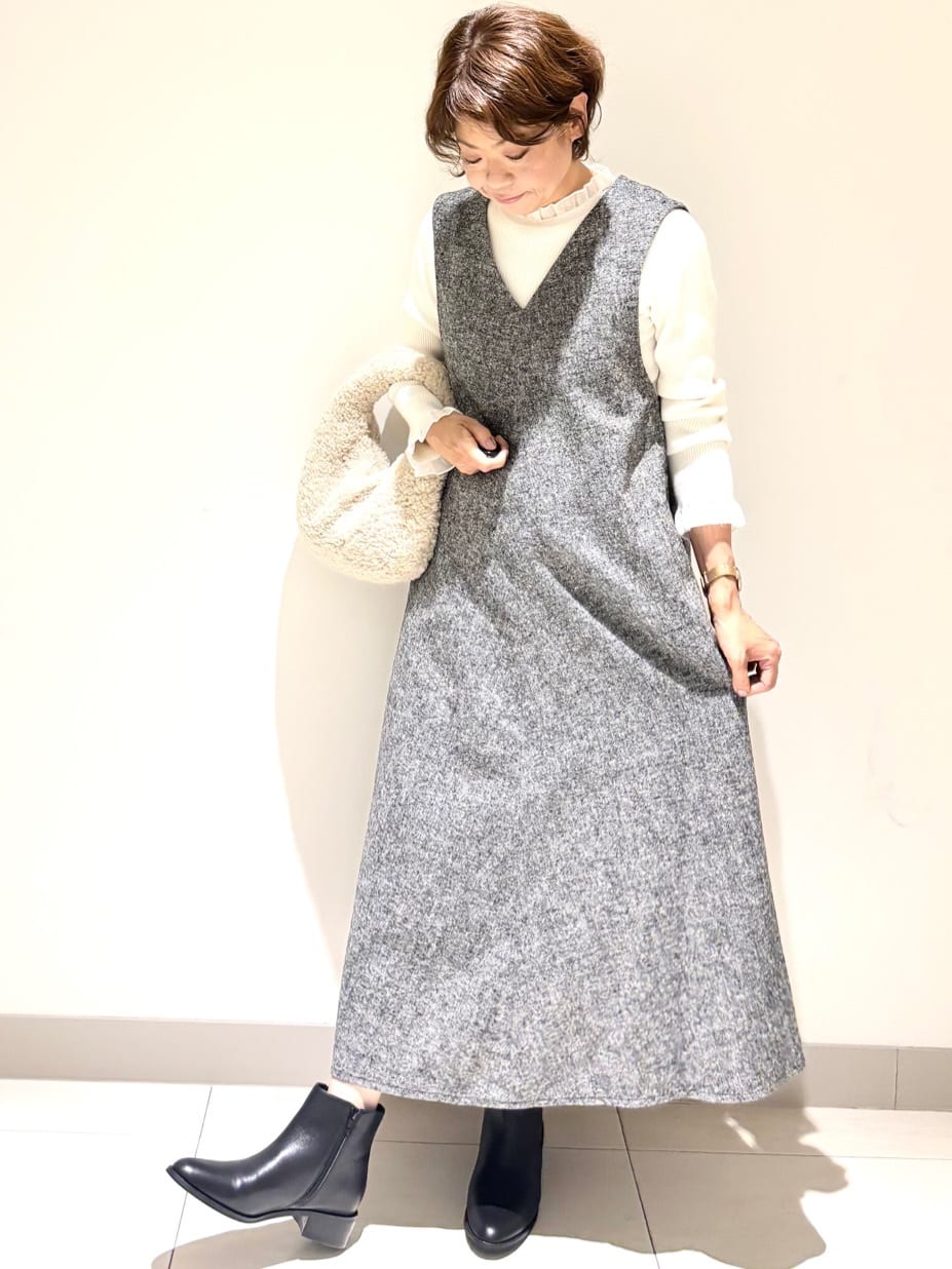 Haruさんの「Dessin｜【洗える】オーガンジーフリルニット」を使ったコーディネート