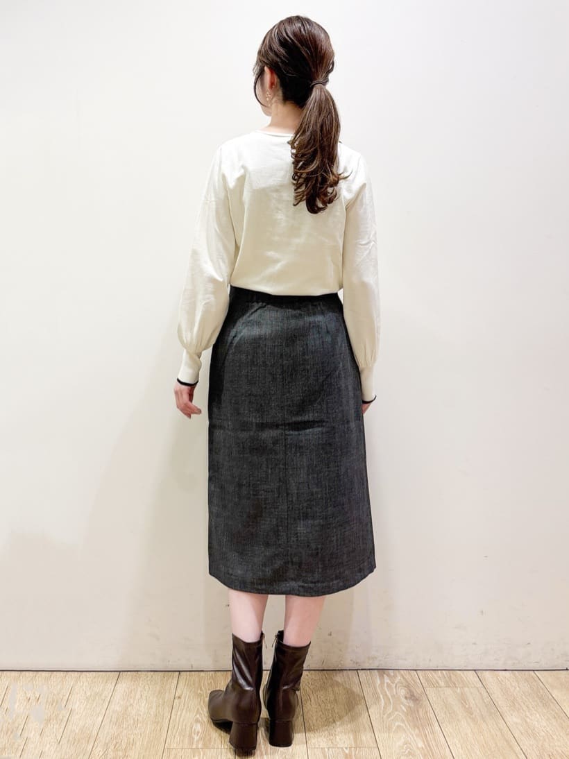 ayaさんの「index｜はしごリボンバイカラーニット【洗濯機OK】」を使ったコーディネート