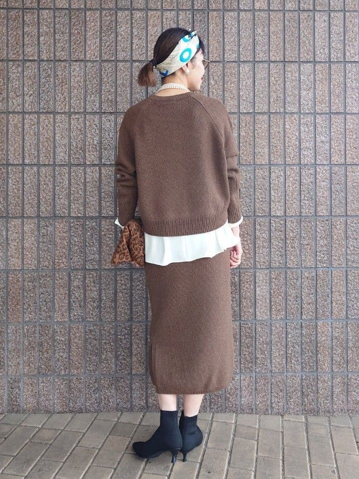 MUTSUKOさんの「UNTITLED｜【セットアップ可/ゆったり】ウール混ラメニット」を使ったコーディネート