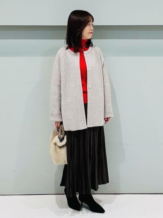 makiさんの「UNTITLED｜【洗える/アンサンブル可能/ウール100%】リブタートルネックウールニット」を使ったコーディネート