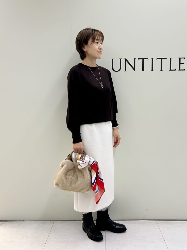 Mikiさんの「UNTITLED｜【8色展開／コンパクト丈】レーヨン混 コクーンニット」を使ったコーディネート