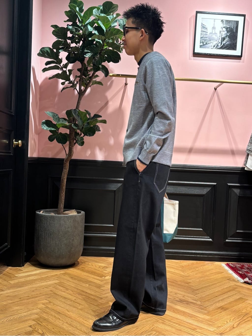 manatoさんの「DRESSTERIOR｜【セットアップ可】CONEデニム ワイドパンツ」を使ったコーディネート