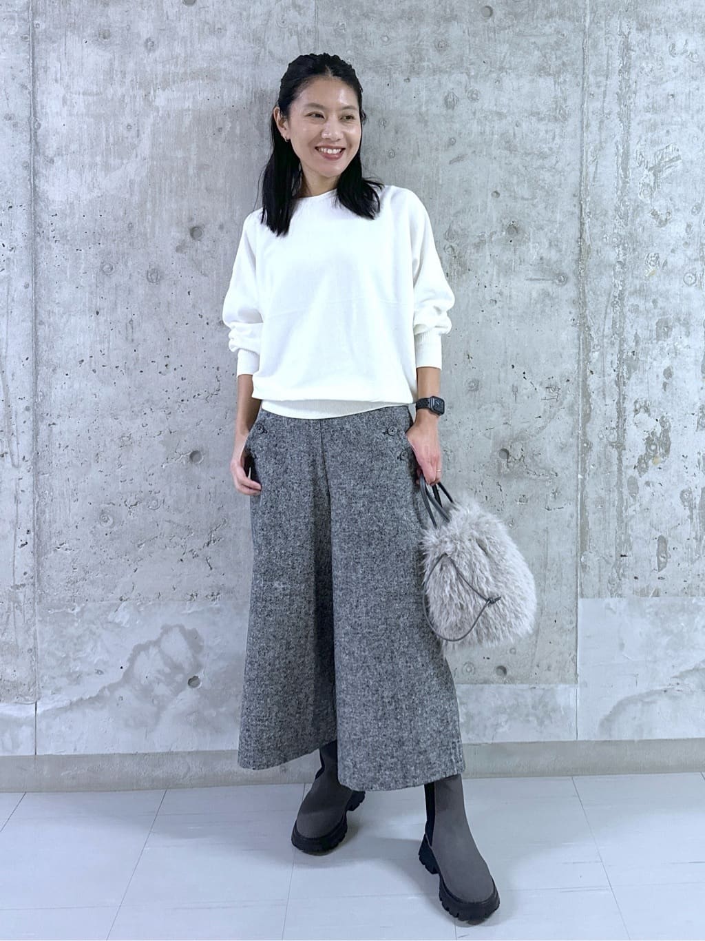 kumiさんの「Dessin｜【洗える】ウールブレンド後ろボタンニット」を使ったコーディネート