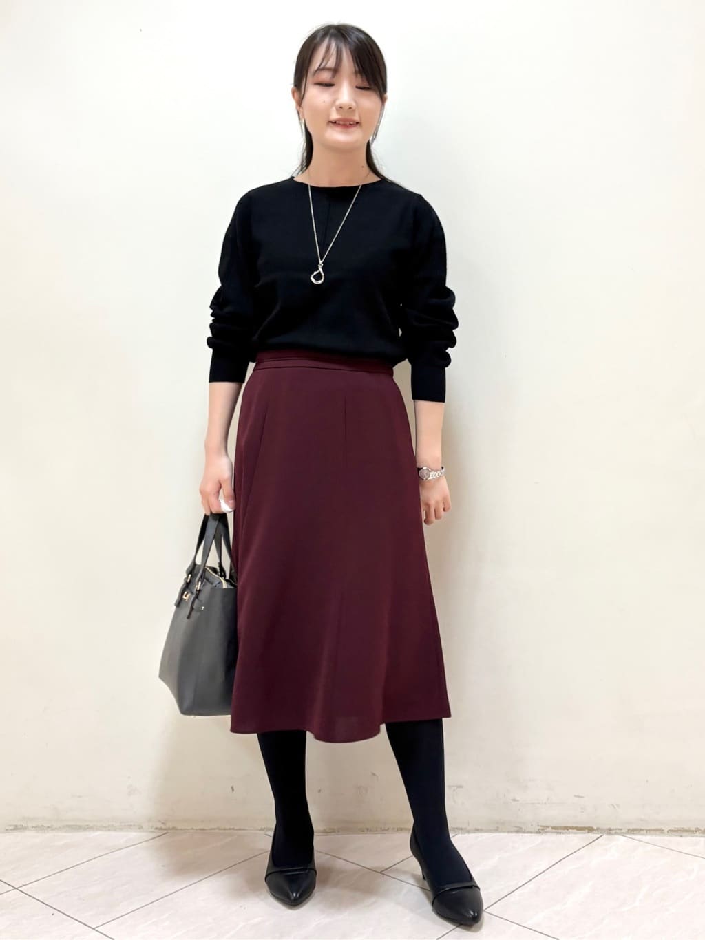 mikiさんの「Reflect｜【選べる6色／長く着られる◎】ボートネックニット」を使ったコーディネート