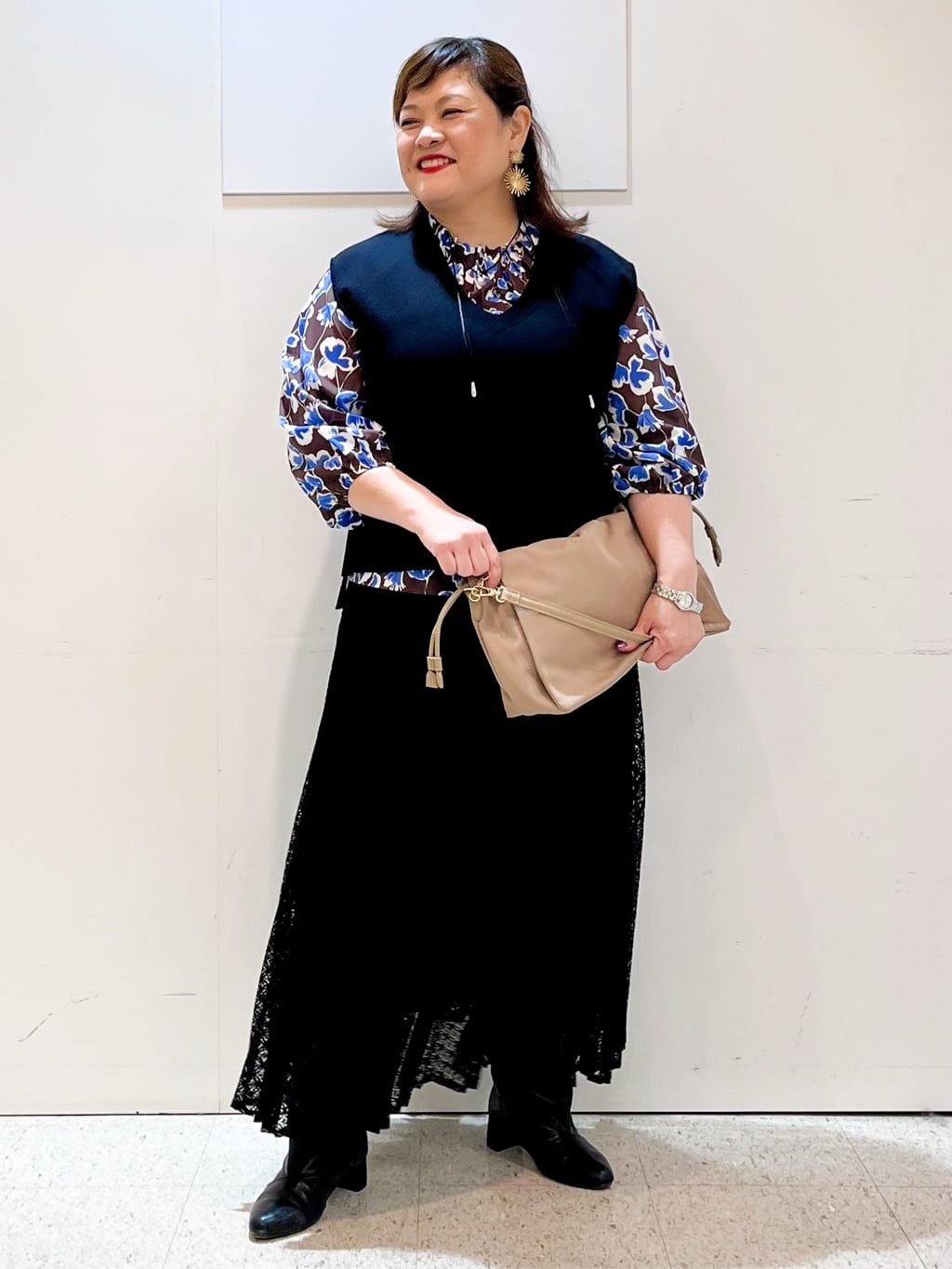 kimmyさんの「Reflect｜【ジャケットのインナーにおすすめ◎】花柄タックデザインブブラウス」を使ったコーディネート