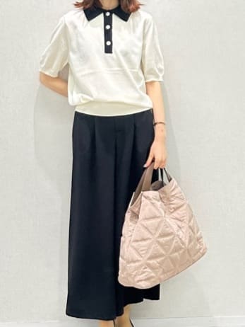 Miwaさんの「UNTITLED｜【トレンド/きれいめ】5分袖ポロニット」を使ったコーディネート