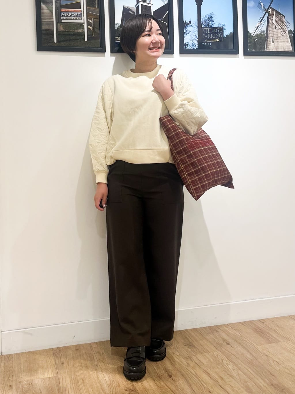 Asukaさんの「Dessin｜チェックトートバッグ」を使ったコーディネート