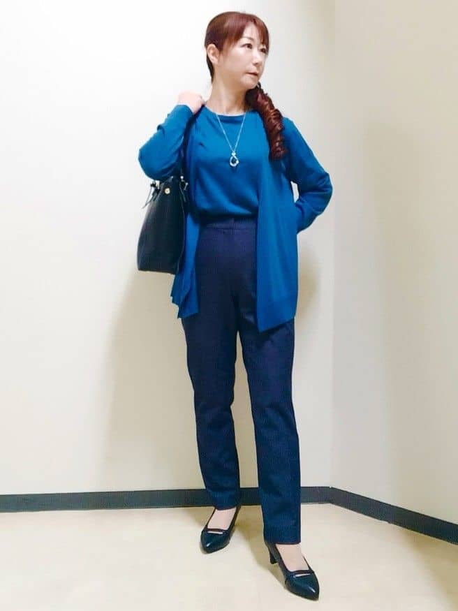花さんの「Reflect｜【ちくちくしない／アンサンブル可／通勤におすすめ◎】オフボディニット」を使ったコーディネート