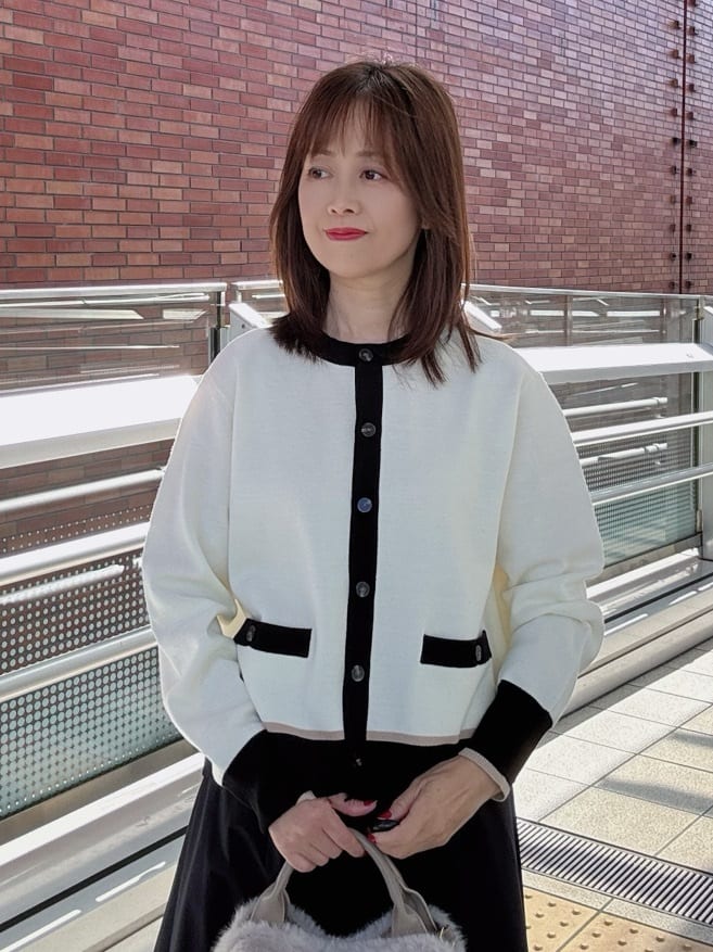 makiさんの「UNTITLED｜【アンサンブル可/ジャケット風】ウールミラノリブカーディガン」を使ったコーディネート