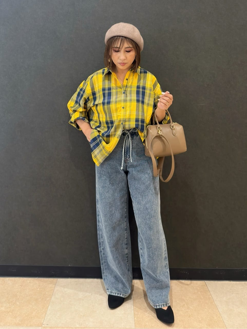 Megさんの「SHOO･LA･RUE｜【洗濯機可/S-LL】程よい抜け感 大人のチェックシャツ」を使ったコーディネート