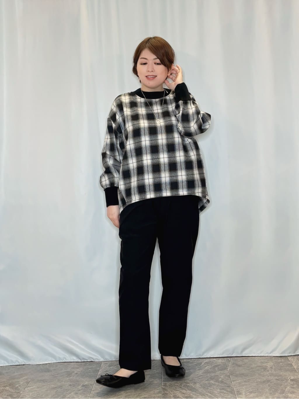 たみさんの「SHOO･LA･RUE｜チェック柄プルオーバー」を使ったコーディネート