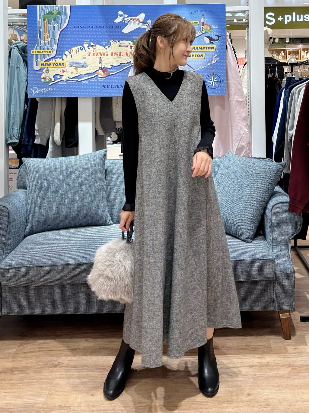 yuinaさんの「Dessin｜【洗える】オーガンジーフリルニット」を使ったコーディネート