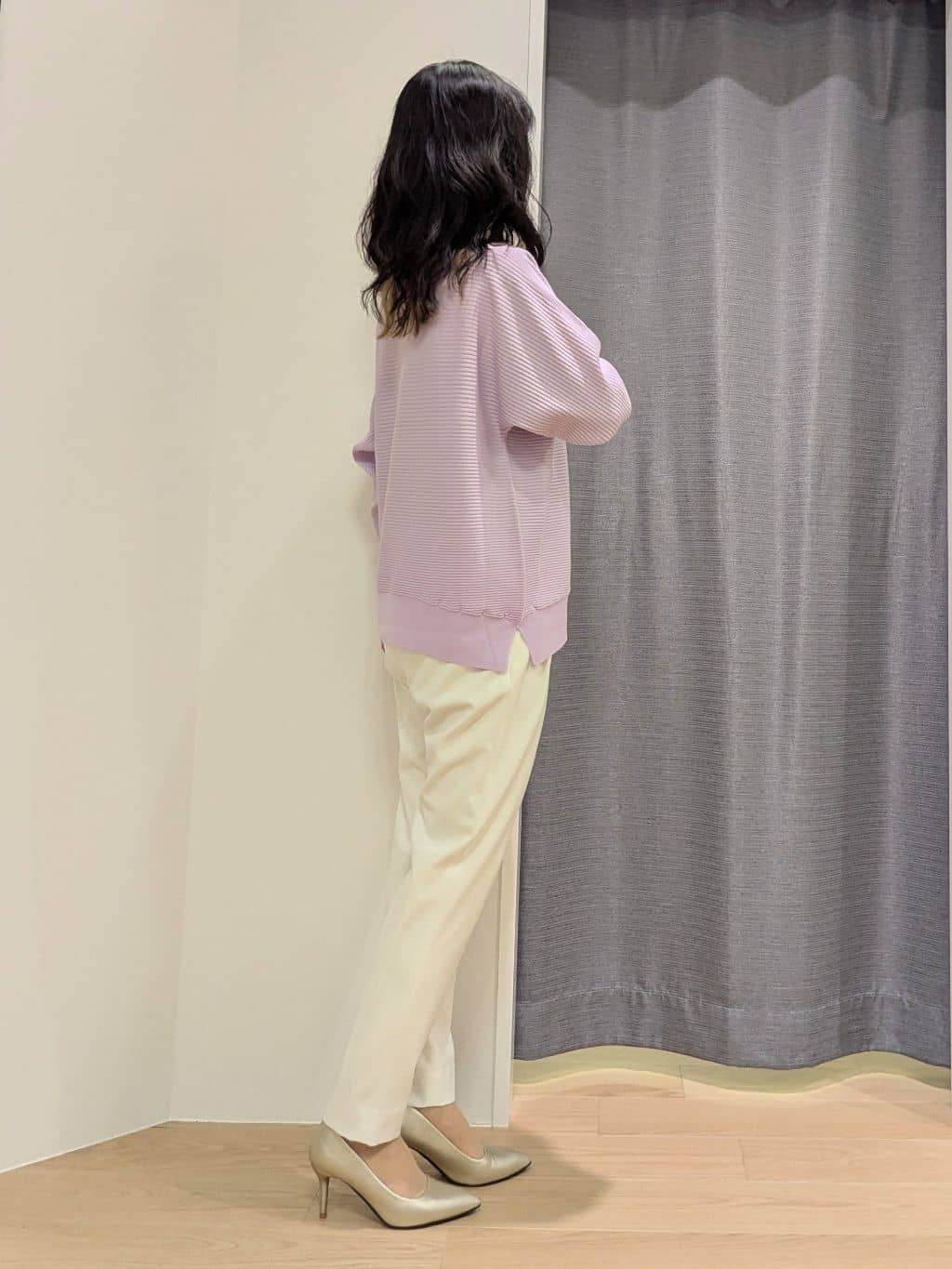 miiさんの「INDIVI｜【洗える／体型カバー】美シルエットニット」を使ったコーディネート
