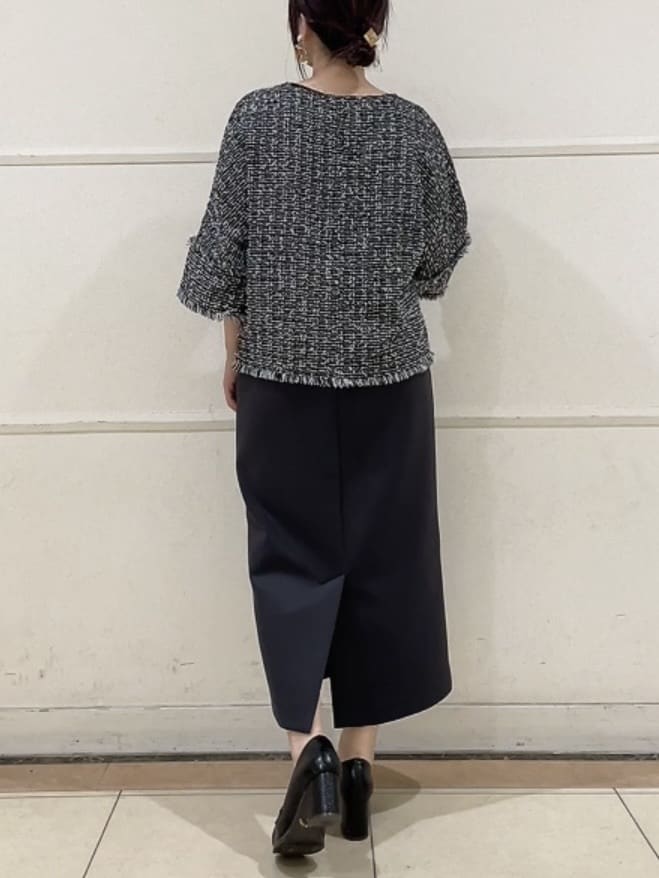 watanabeさんの「UNTITLED｜【きれいめ／体型カバー】ツイードドルマントップス」を使ったコーディネート