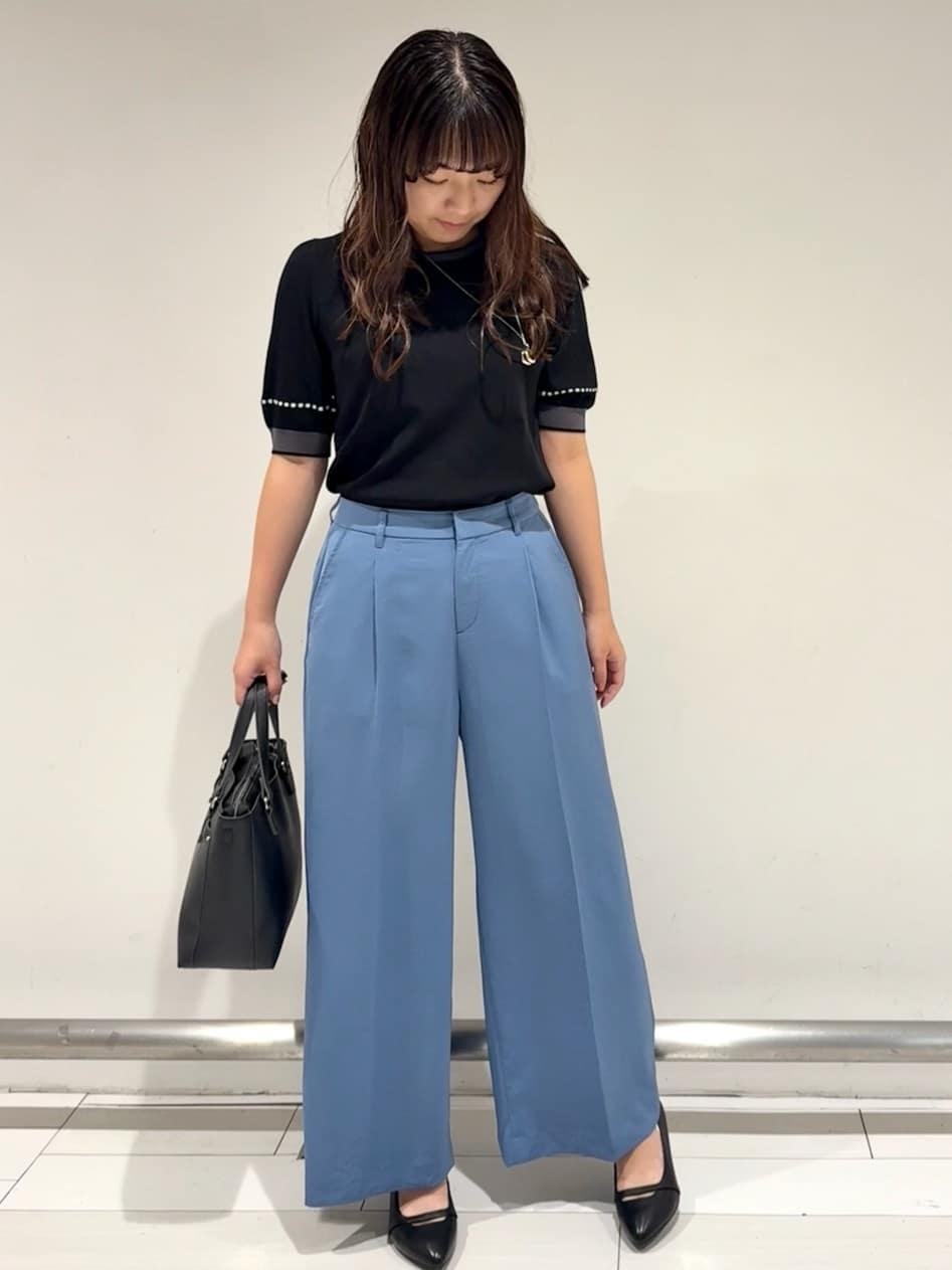 Azusaさんの「Reflect｜【WEB先行カラーあり／手洗い可／アンサンブル可】バイカラー五分袖ニット」を使ったコーディネート