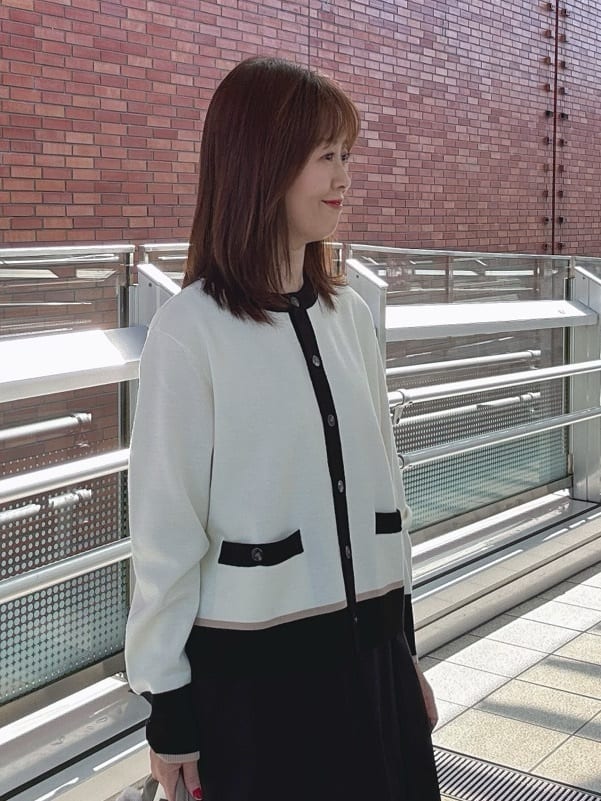 makiさんの「UNTITLED｜【アンサンブル可/ジャケット風】ウールミラノリブカーディガン」を使ったコーディネート