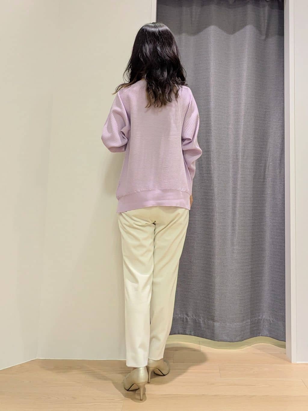 miiさんの「INDIVI｜【洗える／体型カバー】美シルエットニット」を使ったコーディネート
