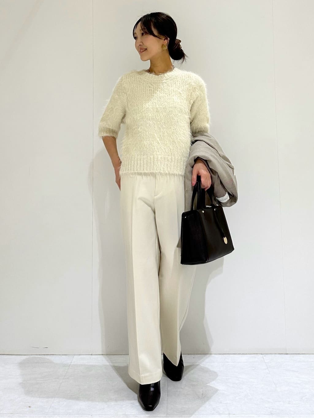 makiさんの「OPAQUE.CLIP｜フェザーヤーンニット【洗濯機OK／抗ピル】」を使ったコーディネート