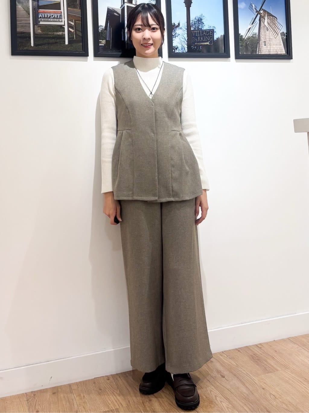 Ririkaさんの「Dessin｜【洗える】リブタートルネックニット」を使ったコーディネート