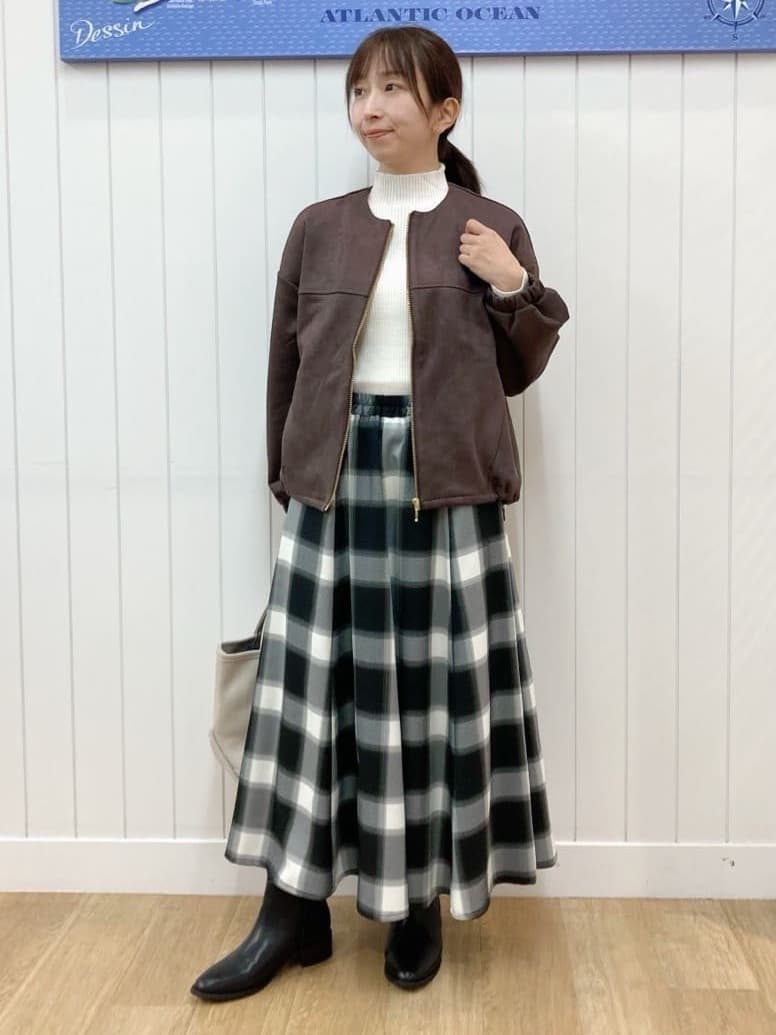 yoshiさんの「Dessin｜【セットアップ可・洗える】マシュマロスウェードジップブルゾン」を使ったコーディネート