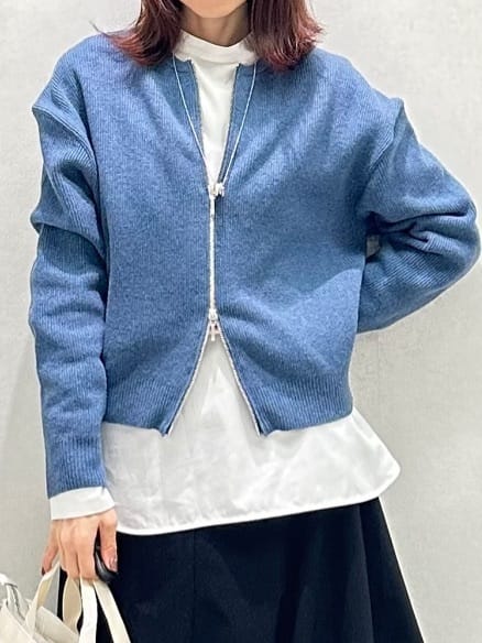 Miwaさんの「UNTITLED｜【重ね着レイヤード/スーツブラウス】ファインブロードハイネックシャツ」を使ったコーディネート