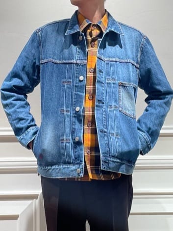 橋本さんの「DRESSTERIOR｜◆ファーストモデル ユーズドデニムGジャン」を使ったコーディネート