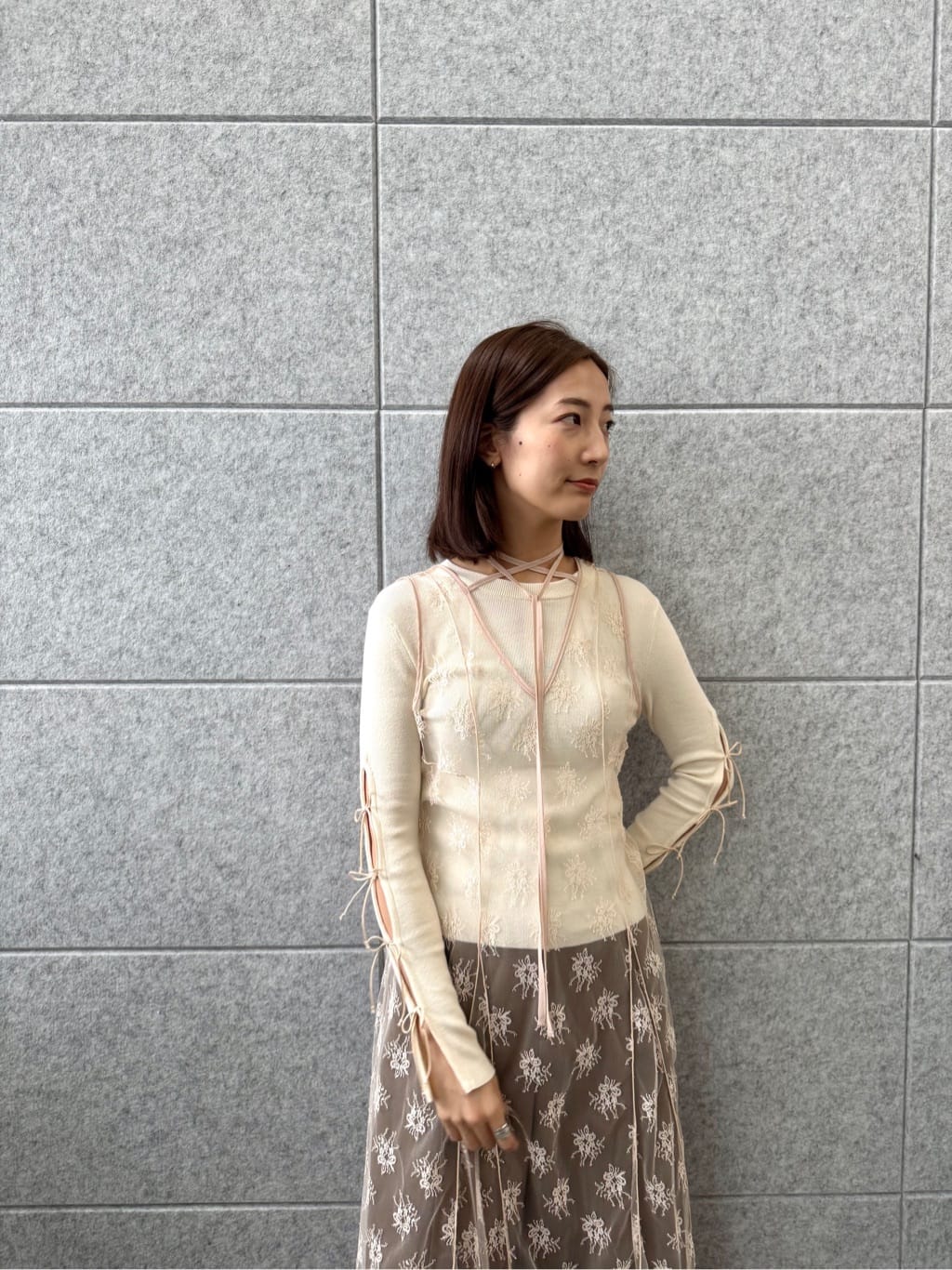 uchi__yamaさんの「CODE A｜sensual lace flow dress」を使ったコーディネート