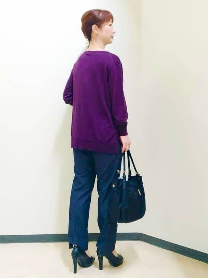 花さんの「Reflect｜【ちくちくしない／アンサンブル可／通勤におすすめ◎】オフボディニット」を使ったコーディネート