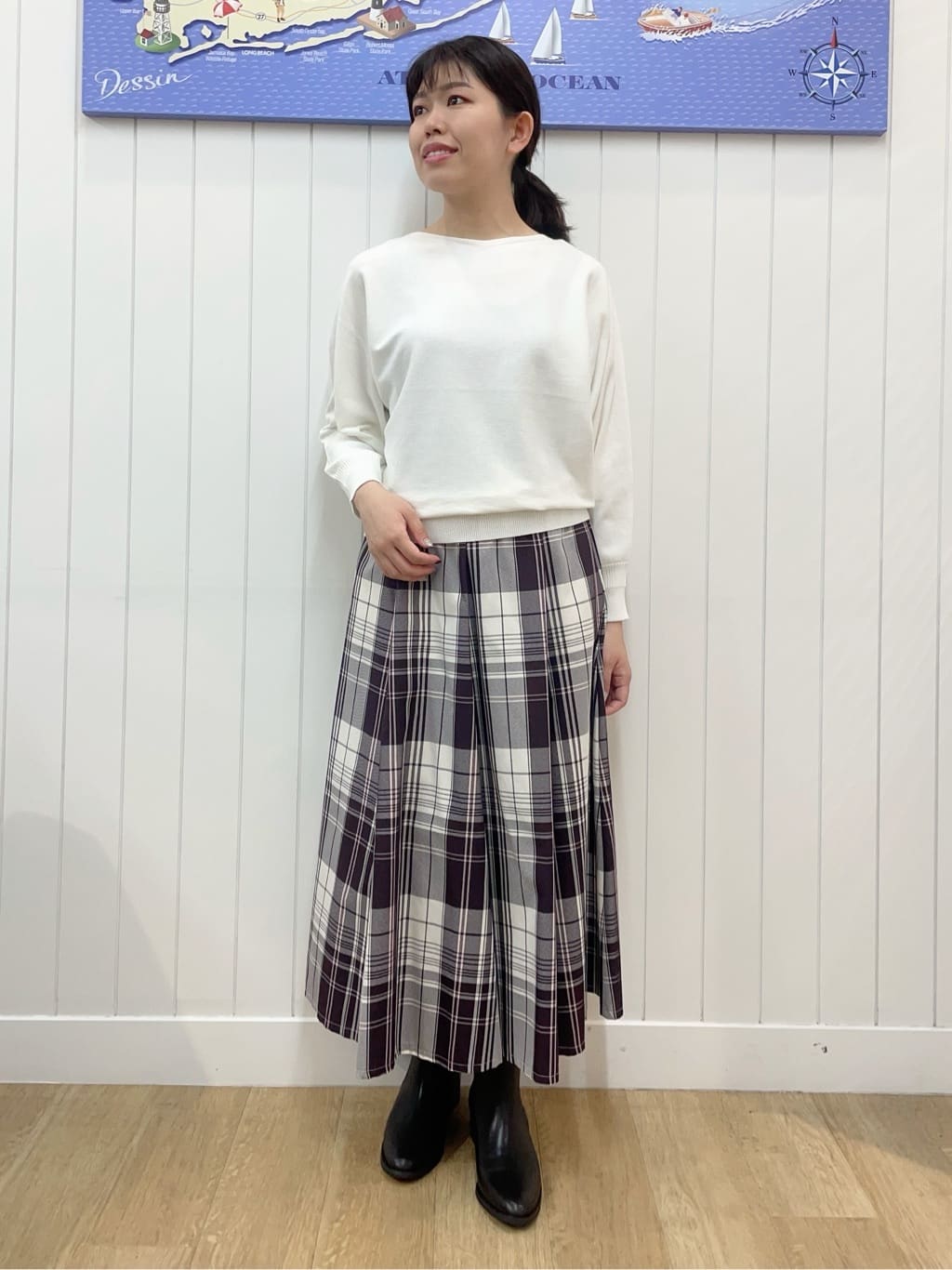 Mayaさんの「Dessin｜【洗える】ウールブレンド後ろボタンニット」を使ったコーディネート
