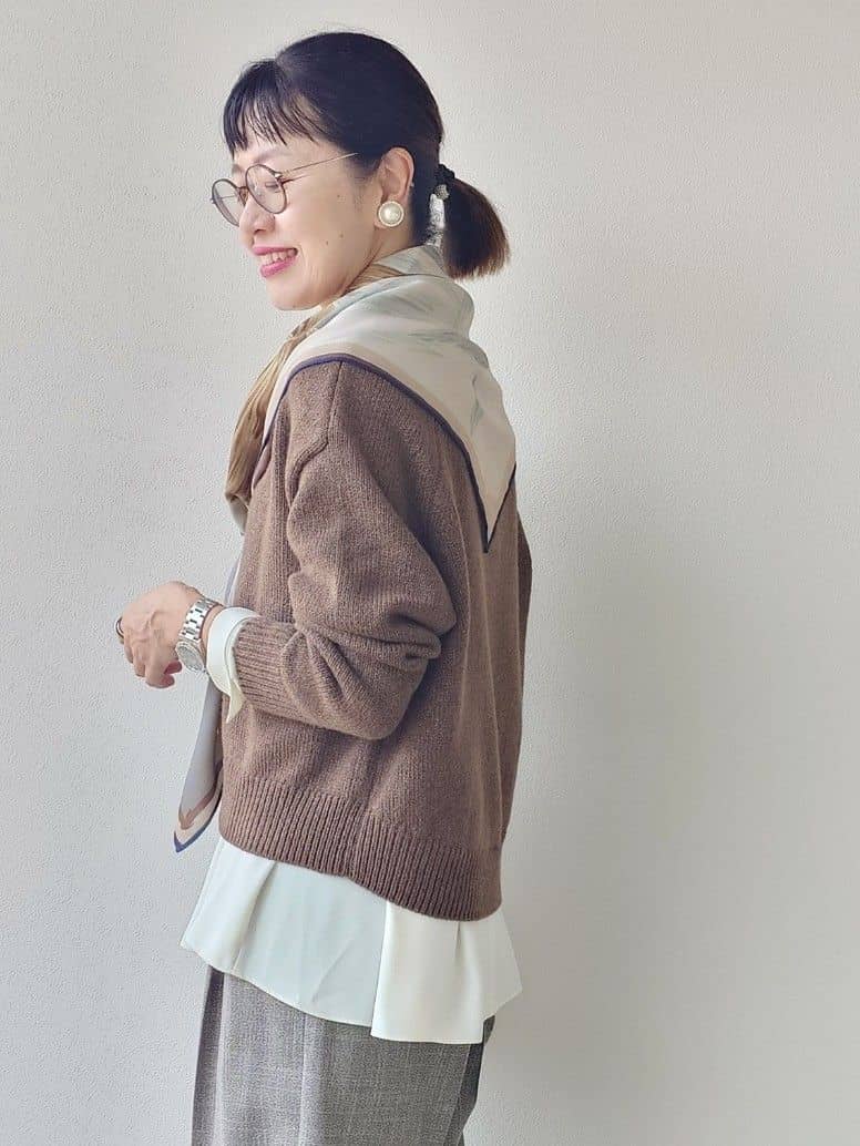MUTSUKOさんの「UNTITLED｜【セットアップ可/ゆったり】ウール混ラメニット」を使ったコーディネート