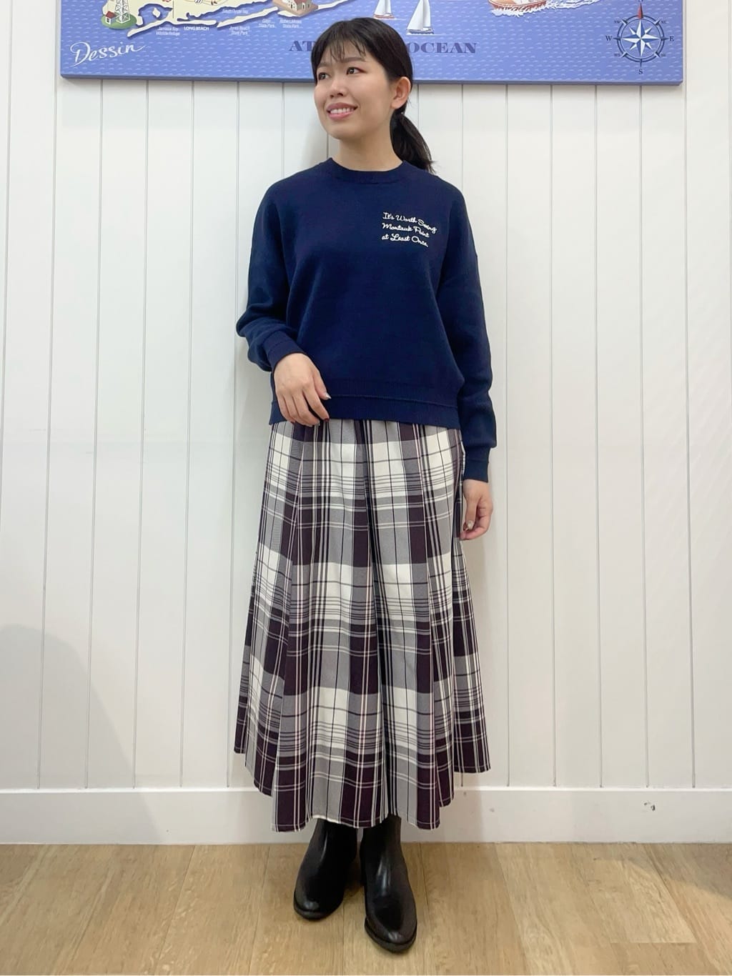 Mayaさんの「Dessin｜【洗える】刺繍入りジャカードニット」を使ったコーディネート