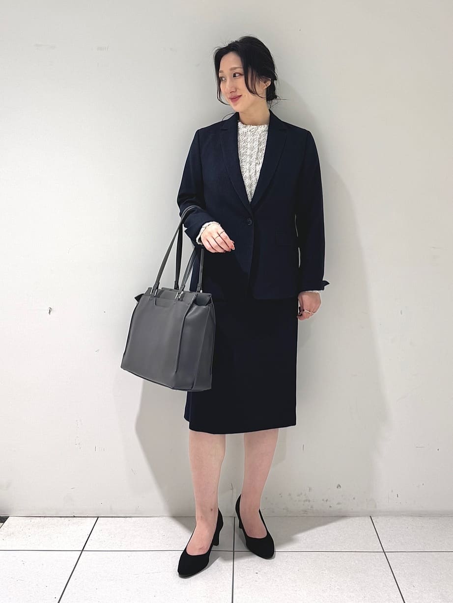そんさんの「INDIVI｜【洗える／通勤／スーツ】メランジストレッチ テーラージャケット」を使ったコーディネート