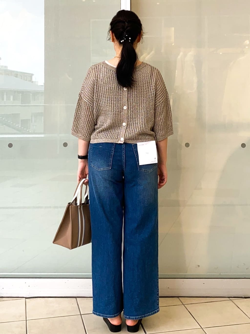 Jeanさんの「OPAQUE.CLIP｜2WAY ラメメッシュニット【洗濯機洗い可／抗ピル】」を使ったコーディネート