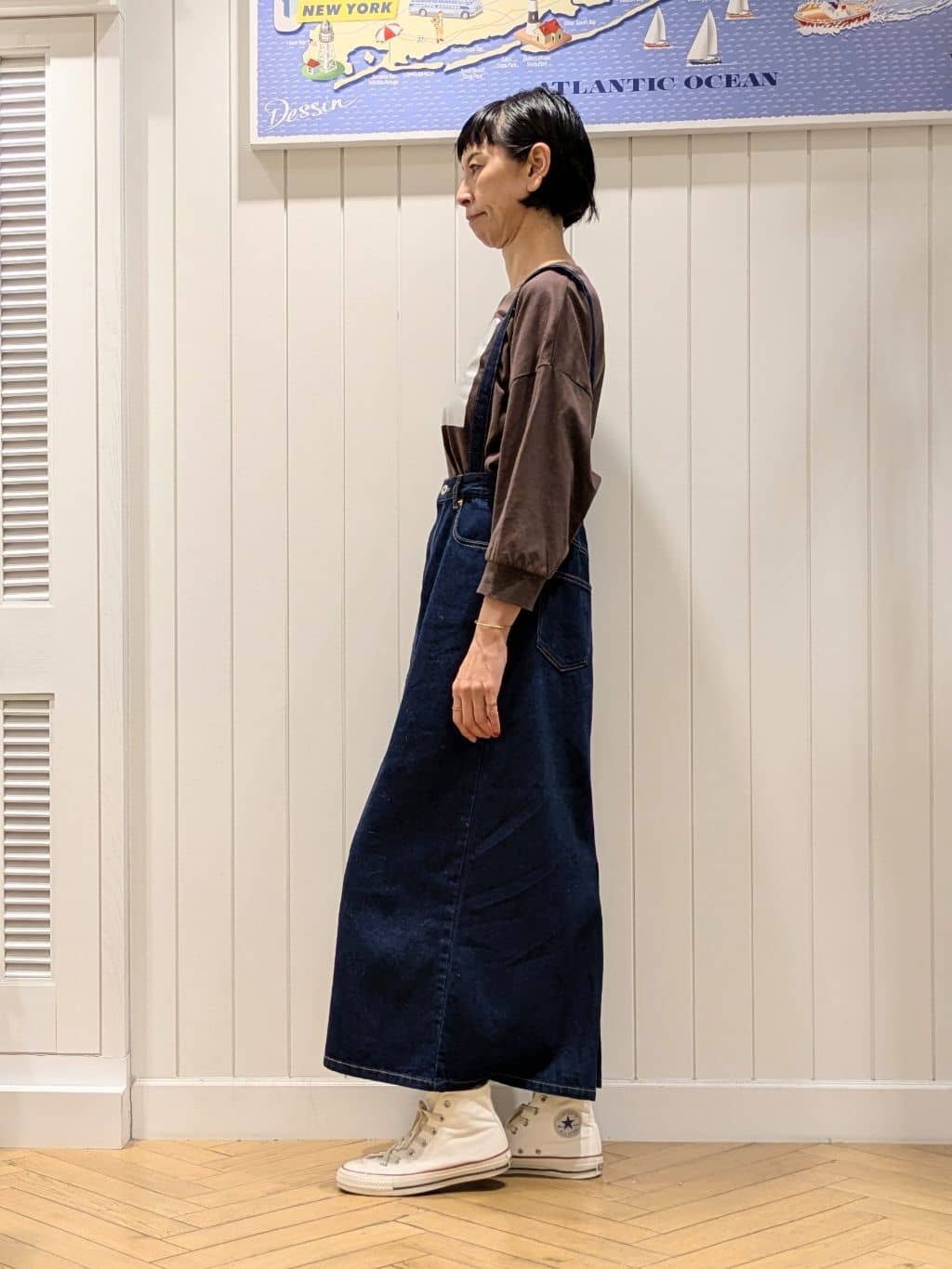 micoさんの「Dessin｜【洗える】箔プリントロングTシャツ」を使ったコーディネート