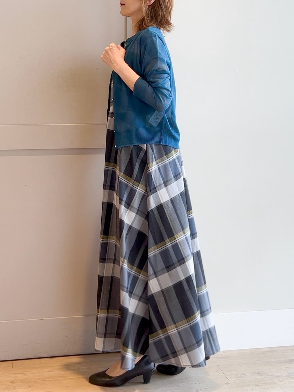yamakoさんの「grove｜【雑誌掲載】洗えるシアーカーディガン」を使ったコーディネート