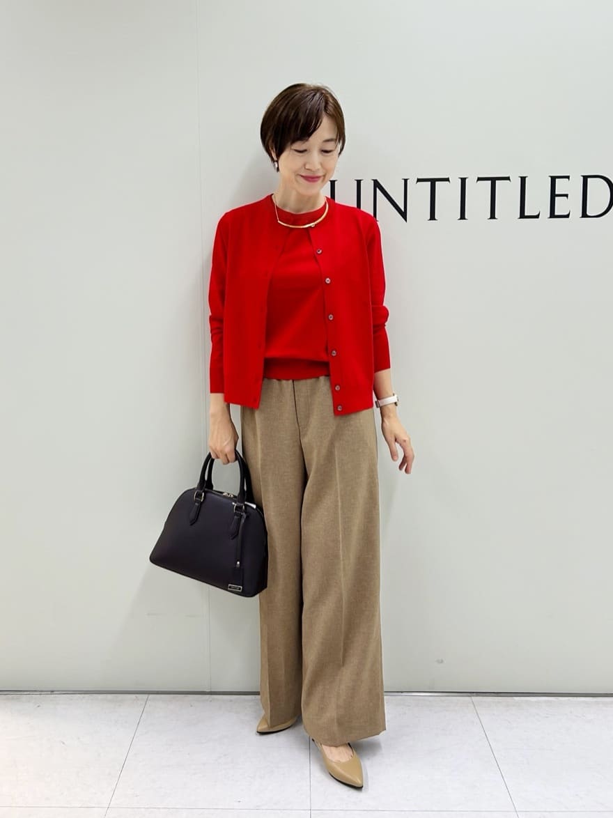 Mikiさんの「UNTITLED｜【アンサンブル可/薄手/洗える】5分袖クルーニット」を使ったコーディネート