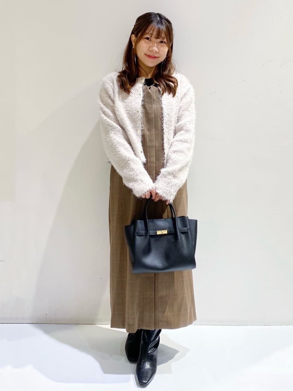 ちぃさんの「OPAQUE.CLIP｜グレンチェックキャミワンピース／セットアップ対応可【洗濯機OK】」を使ったコーディネート