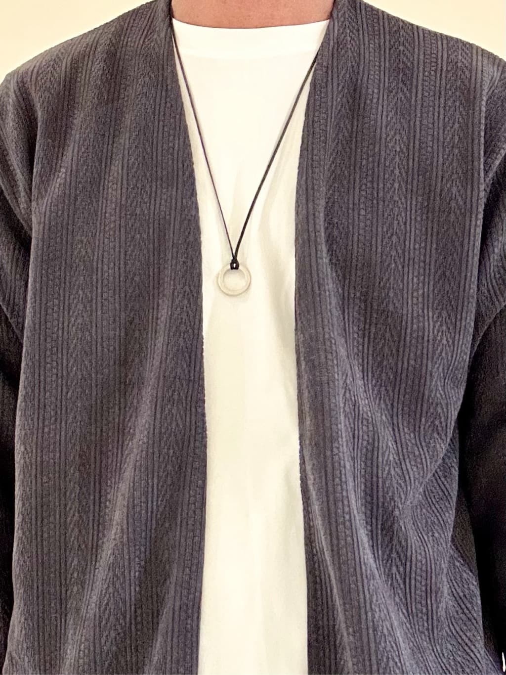 KENJI Iさんの「THE SHOP TK｜【セットでお買い得！】モールニットカーディガン＋長袖Tシャツ　洗濯機OK/吸水速乾・毛玉になりにくい」を使ったコーディネート