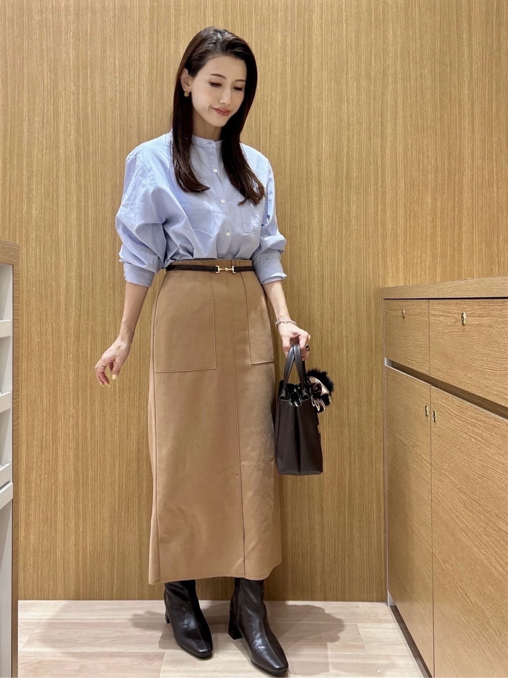 maiさんの「OPAQUE.CLIP｜バンドカラーシャツ【洗濯機OK】」を使ったコーディネート