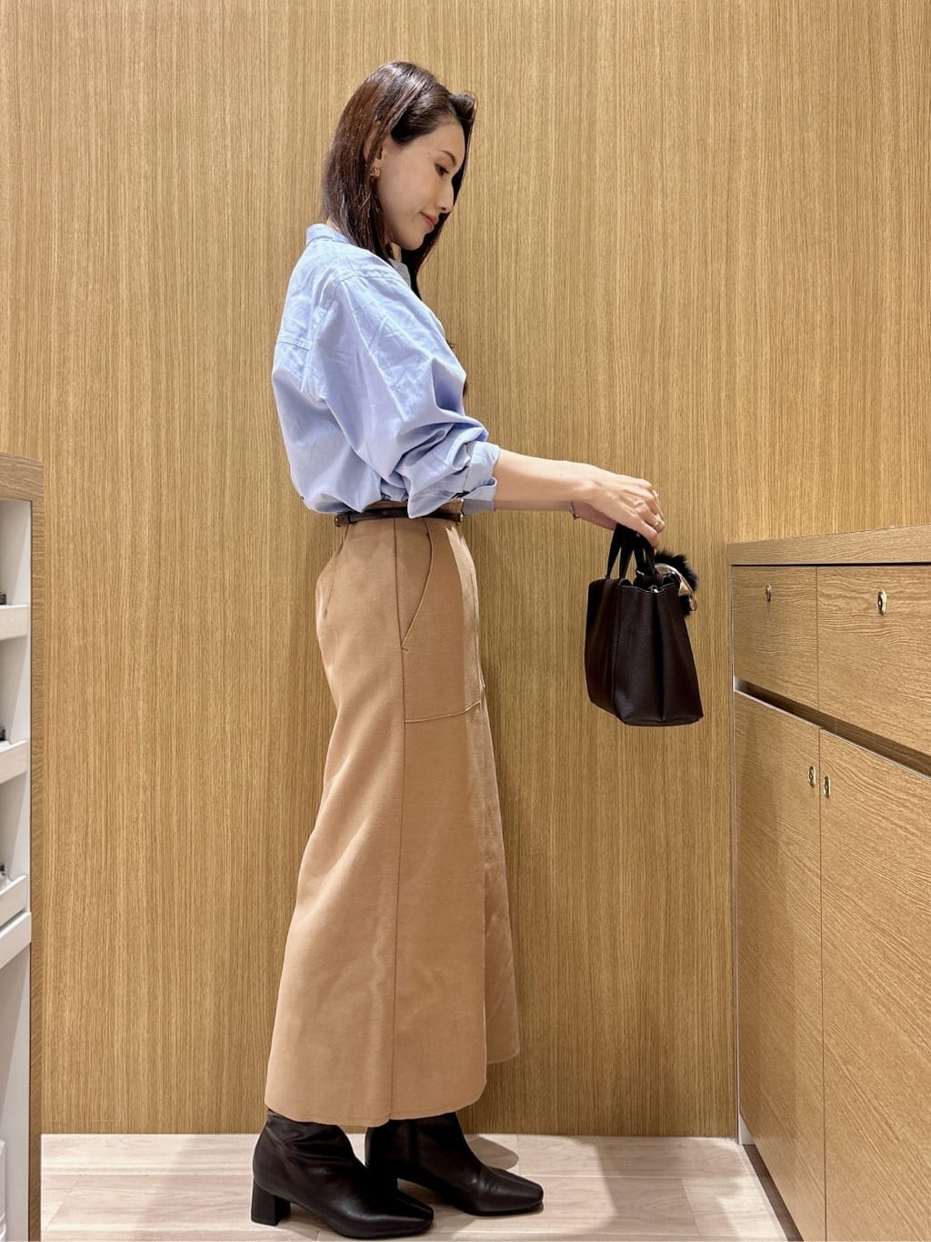 maiさんの「OPAQUE.CLIP｜バンドカラーシャツ【洗濯機OK】」を使ったコーディネート