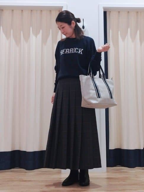 HIROさんの「Dessin｜【洗える】ワイドプリーツスカート」を使ったコーディネート